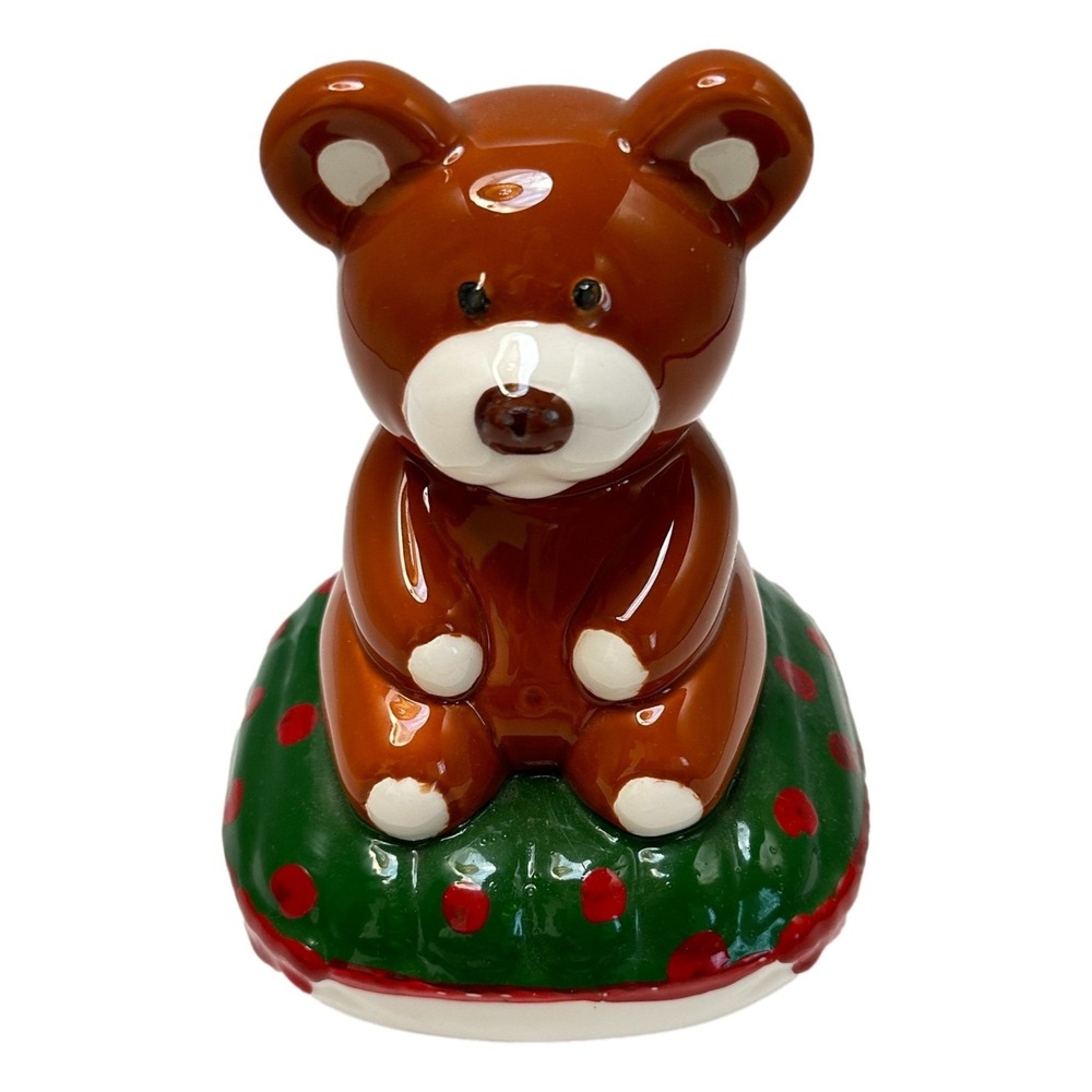 Vintage Bear Music Box Plastic Christmas‎ Tune Jingle Bells circa 1970s